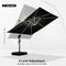 PURPLE LEAF Square Cantilever Umbrella with Base, Outdoor Umbrellas with Lights