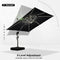PURPLE LEAF Square Cantilever Umbrella with Base, Outdoor Umbrellas with Lights