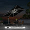 PURPLE LEAF Square Cantilever Umbrella with Base, Outdoor Umbrellas with Lights