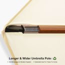 Clearance - PURPLE LEAF OPEN BOX Round Aluminum Patio Umbrella in Wood Color
