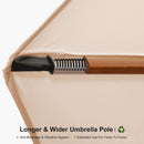 Clearance - PURPLE LEAF OPEN BOX Round Aluminum Patio Umbrella in Wood Color