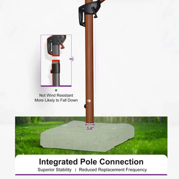 aluminum patio umbrella replacement pole Wood-Grain Aluminum Patio Umbrella (10-13 ft)