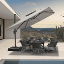 PURPLE LEAF Double Top Cantilever Patio Umbrella UV50+ Fade Resistant Outdoor Umbrellas