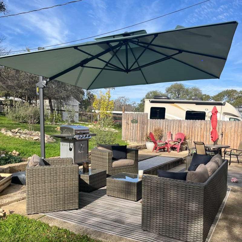 olefin patio umbrella with 360-degree rotation