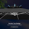 PURPLE LEAF Square Cantilever Umbrella with Base, Outdoor Umbrellas with Lights