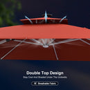 PURPLE LEAF Square Cantilever Umbrella with Base, Outdoor Umbrellas with Lights