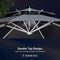 PURPLE LEAF Round Cantilever Umbrella with Base, Outdoor Umbrellas with Lights