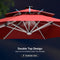 PURPLE LEAF Round Cantilever Umbrella with Base, Outdoor Umbrellas with Lights