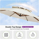 PURPLE LEAF Outdoor Garden Umbrella with Base, Cantilever Umbrellas in Wood Color