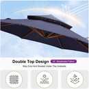 Clearance - PURPLE LEAF OPEN BOX Round Aluminum Patio Umbrella in Wood Color