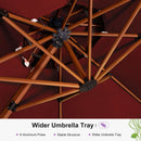 Clearance - PURPLE LEAF OPEN BOX Round Aluminum Patio Umbrella in Wood Color