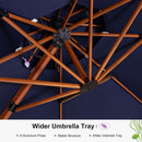 Clearance - PURPLE LEAF OPEN BOX Round Aluminum Patio Umbrella in Wood Color