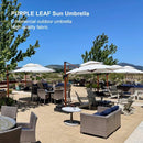 PURPLE LEAF Outdoor Garden Umbrella with Base, Cantilever Umbrellas in Wood Color