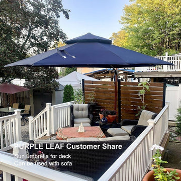 fingerhut patio umbrella Wood-Grain Aluminum Patio Umbrella (10-13 ft)