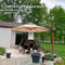 PURPLE LEAF Outdoor Garden Umbrella with Base, Cantilever Umbrellas in Wood Color
