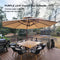 PURPLE LEAF Outdoor Garden Umbrella with Base, Cantilever Umbrellas in Wood Color