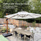 PURPLE LEAF Outdoor Garden Umbrella with Base, Cantilever Umbrellas in Wood Color