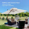 PURPLE LEAF Outdoor Garden Umbrella with Base, Cantilever Umbrellas in Wood Color