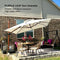 PURPLE LEAF Outdoor Garden Umbrella with Base, Cantilever Umbrellas in Wood Color