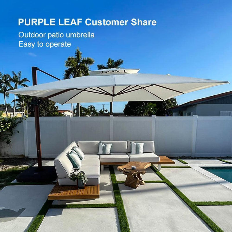Clearance - PURPLE LEAF OPEN BOX Rectangular Patio Cantilever Umbrella