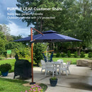 PURPLE LEAF Outdoor Garden Umbrella with Base, Cantilever Umbrellas in Wood Color
