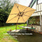 PURPLE LEAF Outdoor Garden Umbrella with Base, Cantilever Umbrellas in Wood Color