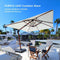PURPLE LEAF Outdoor Garden Umbrella with Base, Cantilever Umbrellas in Wood Color