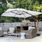 PURPLE LEAF Outdoor Garden Umbrella with Base, Cantilever Umbrellas in Wood Color