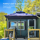 PURPLE LEAF Outdoor Garden Umbrella with Base, Cantilever Umbrellas in Wood Color