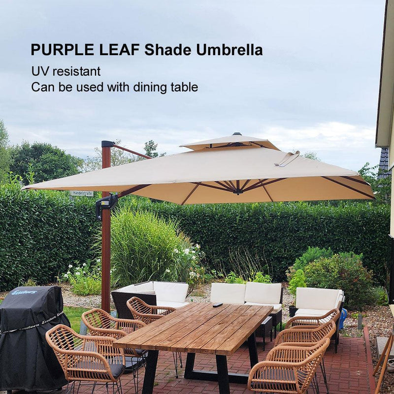 Clearance - PURPLE LEAF OPEN BOX Rectangular Patio Cantilever Umbrella