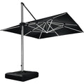 PURPLE LEAF Large Solar Yard Umbrellas Double Top Square Patio Umbrella with Lights