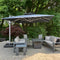 PURPLE LEAF Double Top 9 / 10 / 11 / 12 ft Square Outdoor Umbrellas with Lights