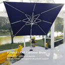 PURPLE LEAF Double Top 9 / 10 / 11 / 12 ft Square Outdoor Umbrellas with Lights