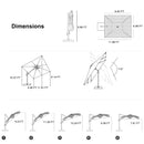 PURPLE LEAF UV Resistant Left-right Tilting Patio Umbrella Swivel Outdoor Umbrella