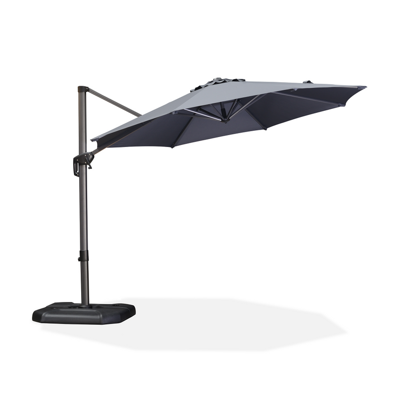PURPLE LEAF Affordable Outdoor Umbrella with Base, Round Cantilever Umbrella for Garden