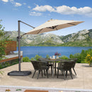 PURPLE LEAF Affordable Outdoor Umbrella with Base, Round Cantilever Umbrella for Garden