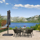 PURPLE LEAF Affordable Outdoor Umbrella with Base, Round Cantilever Umbrella for Garden