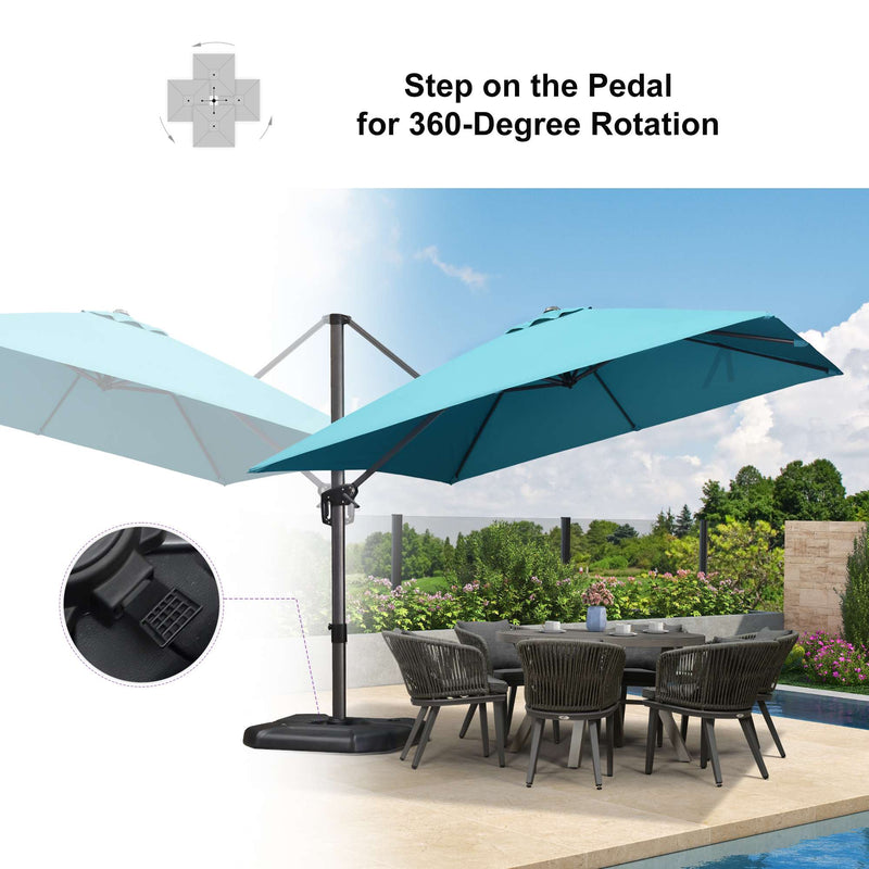 PURPLE LEAF Affordable Patio Umbrella with Base, Square and Rectangular Outdoor Umbrella