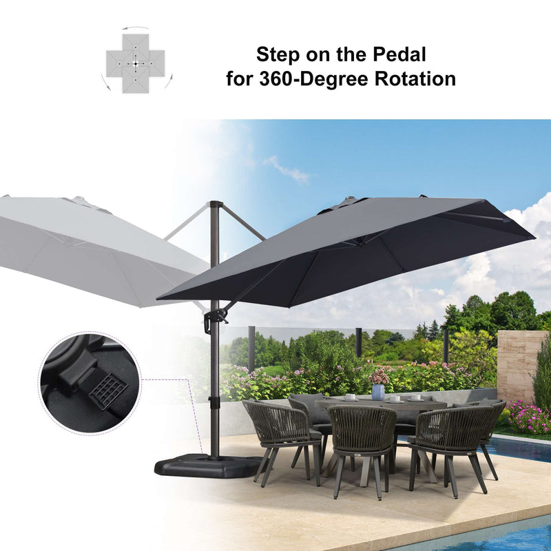 PURPLE LEAF Affordable Patio Umbrella with Base, Square and Rectangular Outdoor Umbrella