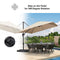PURPLE LEAF Affordable Patio Umbrella with Base, Square and Rectangular Outdoor Umbrella