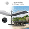 PURPLE LEAF Affordable Patio Umbrella with Base, Square and Rectangular Outdoor Umbrella
