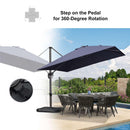 PURPLE LEAF Outdoor Patio Umbrella with Base, Garden Pool Umbrella, Navy Blue