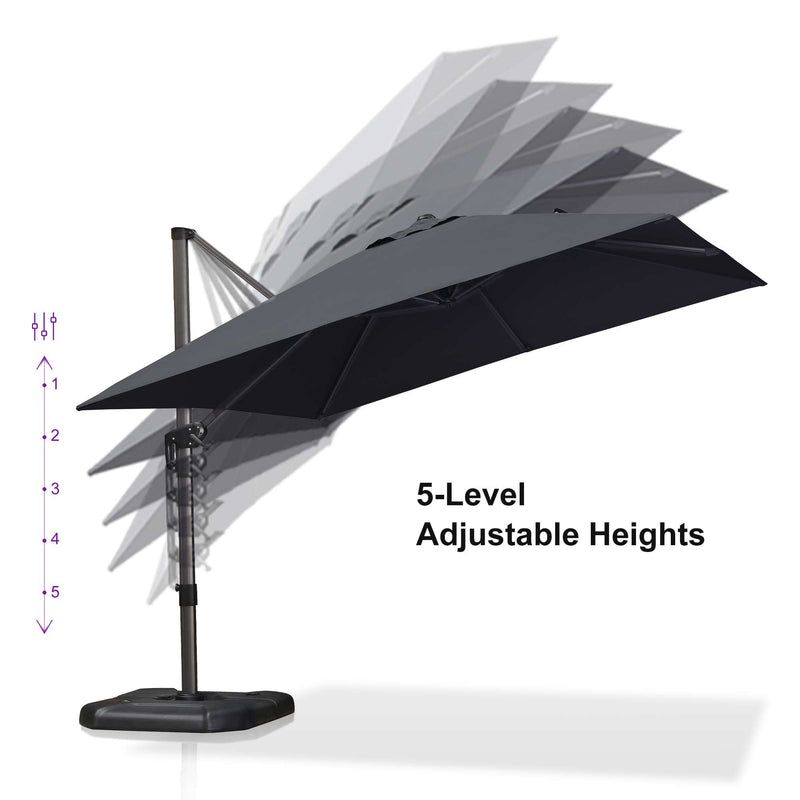 PURPLE LEAF Affordable Patio Umbrella with Base, Square and Rectangular Outdoor Umbrella
