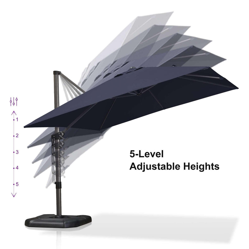 PURPLE LEAF Outdoor Patio Umbrella with Base, Garden Pool Umbrella, Navy Blue
