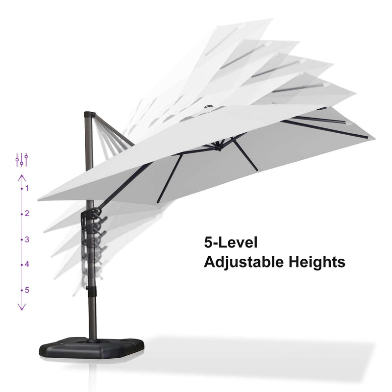 PURPLE LEAF Affordable Patio Umbrella with Base, Square and Rectangular Outdoor Umbrella