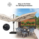 PURPLE LEAF Economical Square Outdoor Patio Umbrella Rectangle Cantilever Umbrella