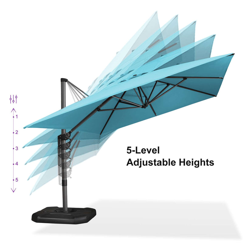 PURPLE LEAF Affordable Patio Umbrella with Base, Square and Rectangular Outdoor Umbrella