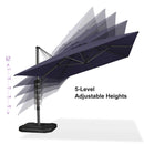 PURPLE LEAF Economical Square Outdoor Patio Umbrella Rectangle Cantilever Umbrella