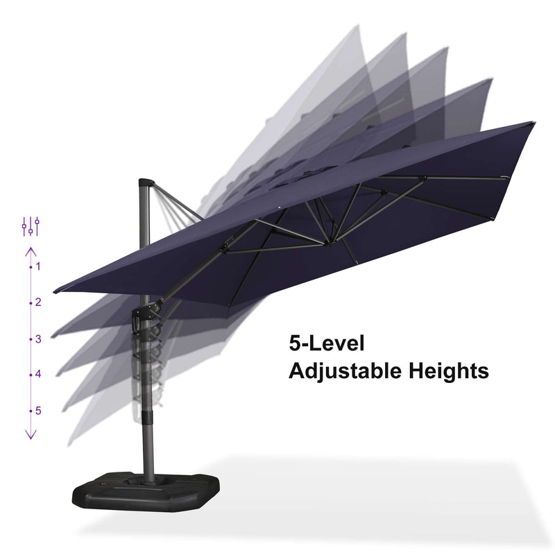 PURPLE LEAF Affordable Patio Umbrella with Base, Square and Rectangular Outdoor Umbrella