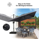 PURPLE LEAF Affordable Patio Umbrella with Base, Square and Rectangular Outdoor Umbrella